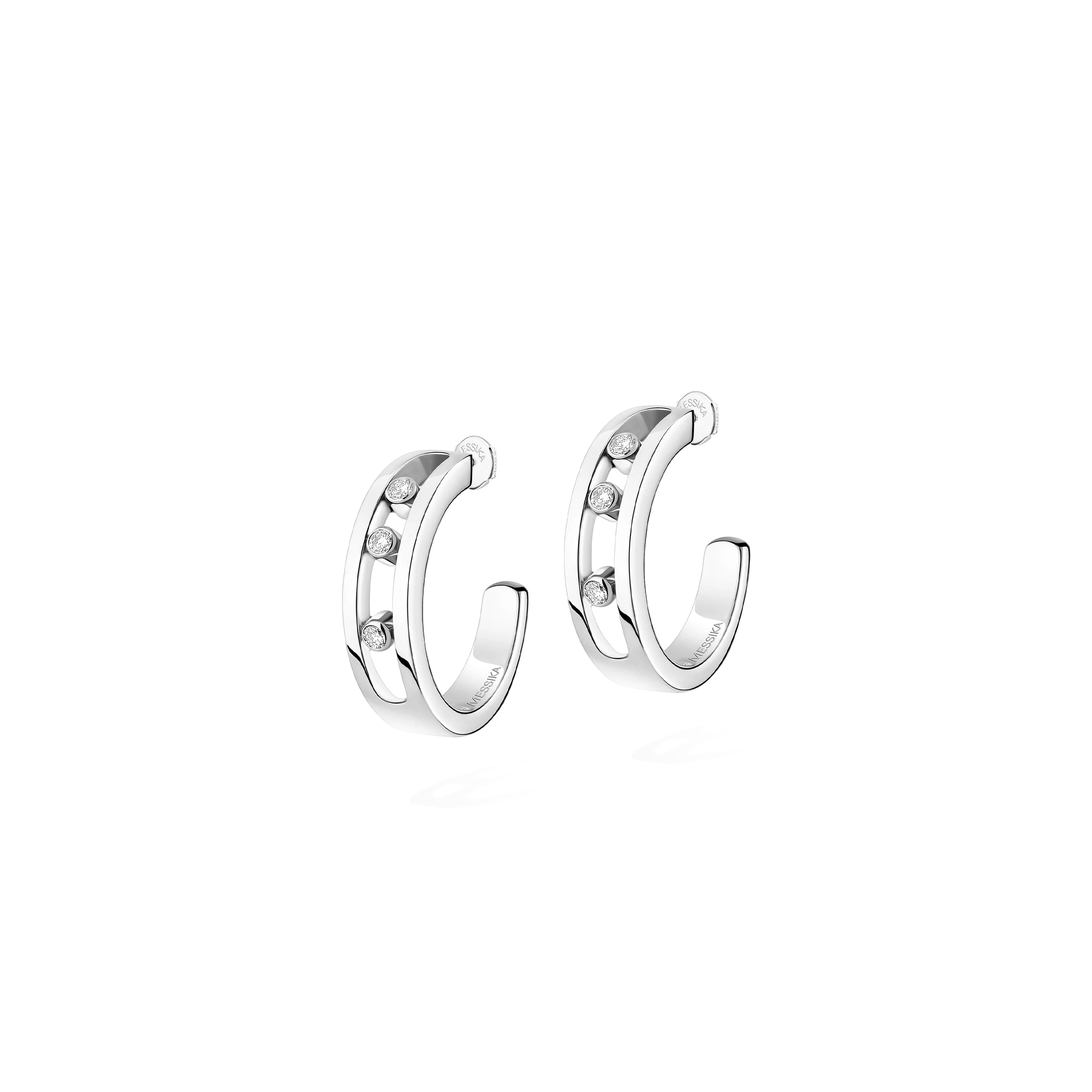 MESSIKA MOVE HOOP EARRINGS WHITE GOLD DIAMOND EARRINGS 04407-WG